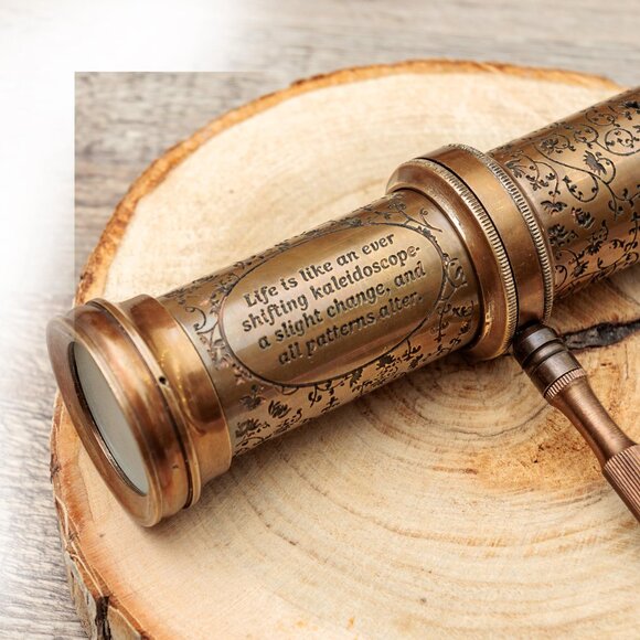 Vintage Solid Brass Kaleidoscope – Unique Educational Gift for Kids, Birthday - Picture 5 of 7